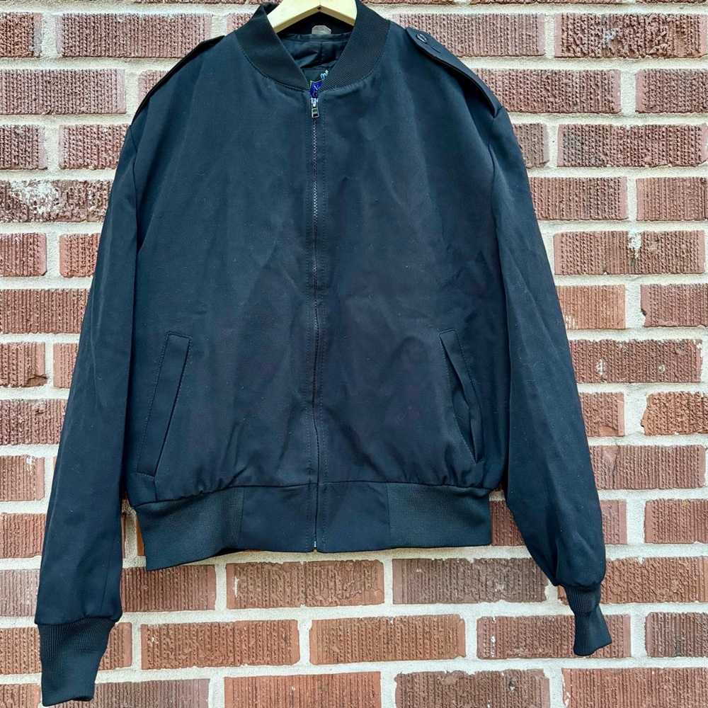 Neptune Garment Co Jacket Mens 16 Regular Black Bomber Military Wool Thinsulate